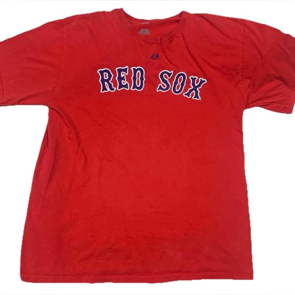 Boston Red Sox Shirt Adult Large Red Majestic MLB Baseball Sportswear Mens